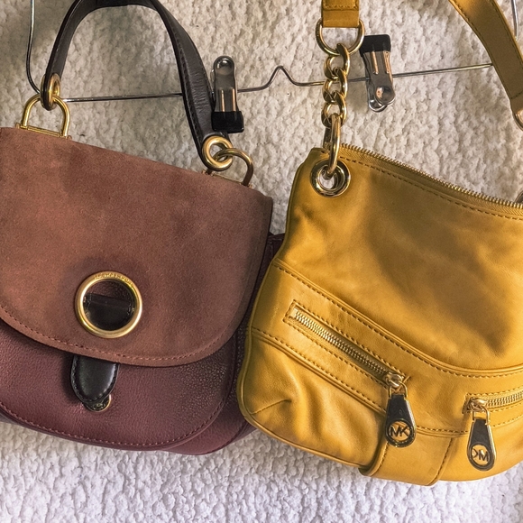 Michael Kors Handbags Two Project Bags Yellow 💛 & Burgundy 👀Fix 'em up! - Picture 1 of 8